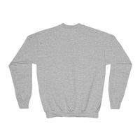 Moody Girl Highland Cow youth sweatshirt in gray with ribbed collar and loose fit