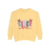 Pepper colored preppy Christmas sweatshirt by Printify, cozy winter wear, available in sizes S, M, L