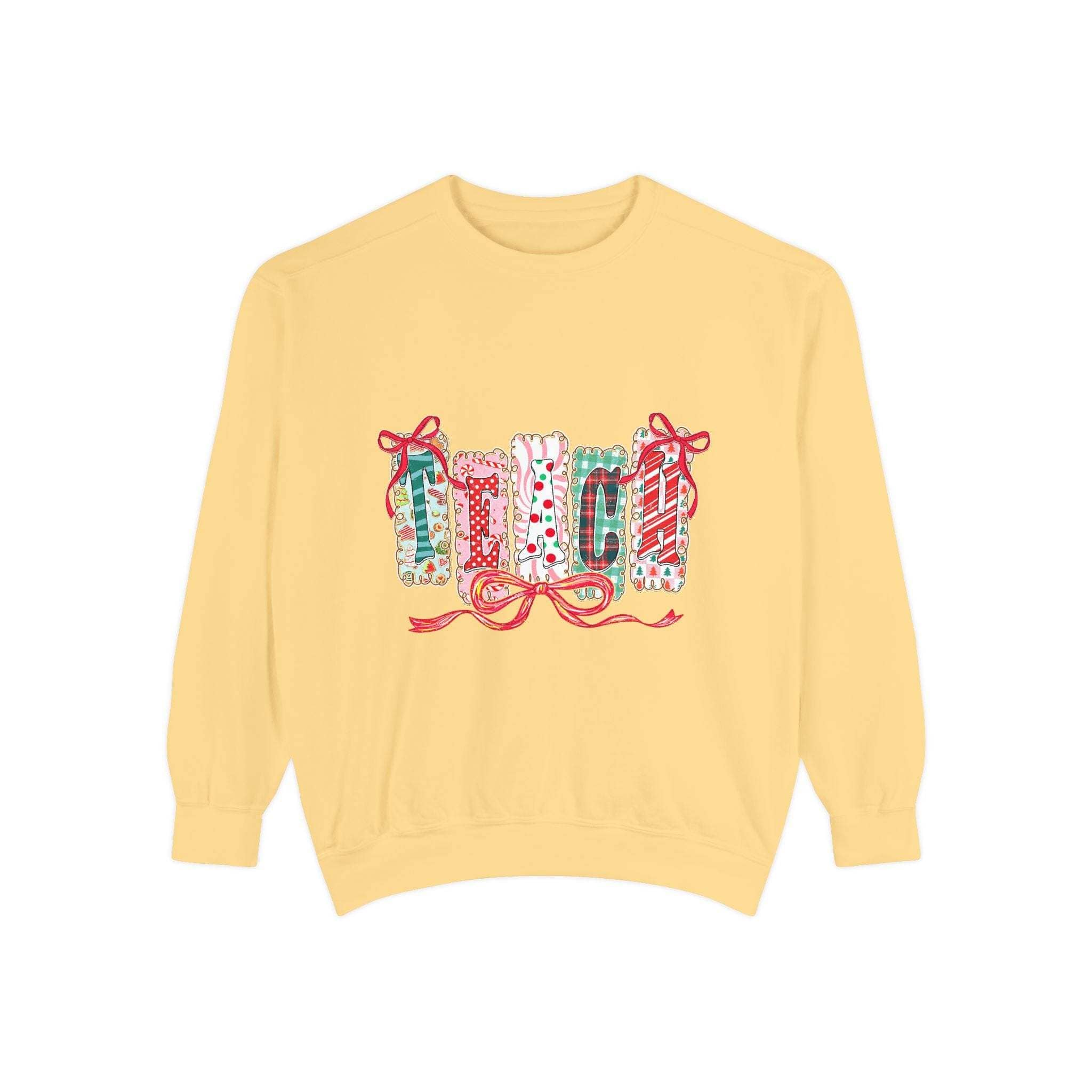 Pepper colored preppy Christmas sweatshirt by Printify, cozy winter wear, available in sizes S, M, L