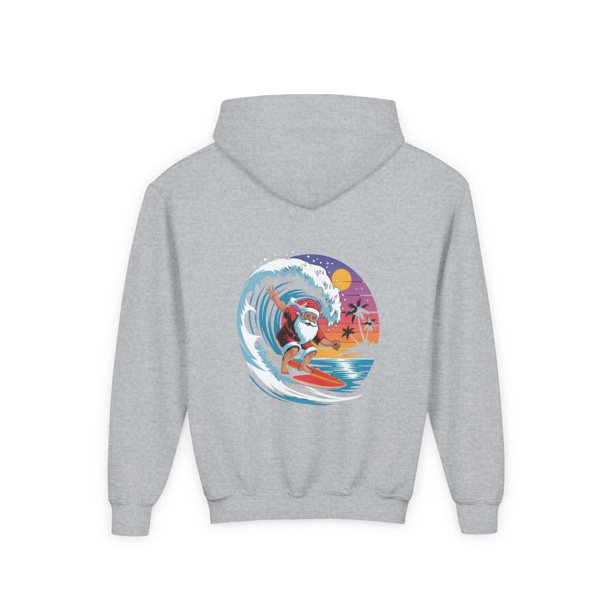Navy Santa hoodie for kids from Printify, perfect for Christmas festivities.