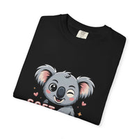Black T-shirt featuring a playful winking koala graphic with the phrase "Soft on the Outside, Savage on the Inside"