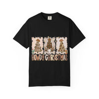 Black Cowboy Howdy Christmas t-shirt with festive cowboy hat and Christmas tree design