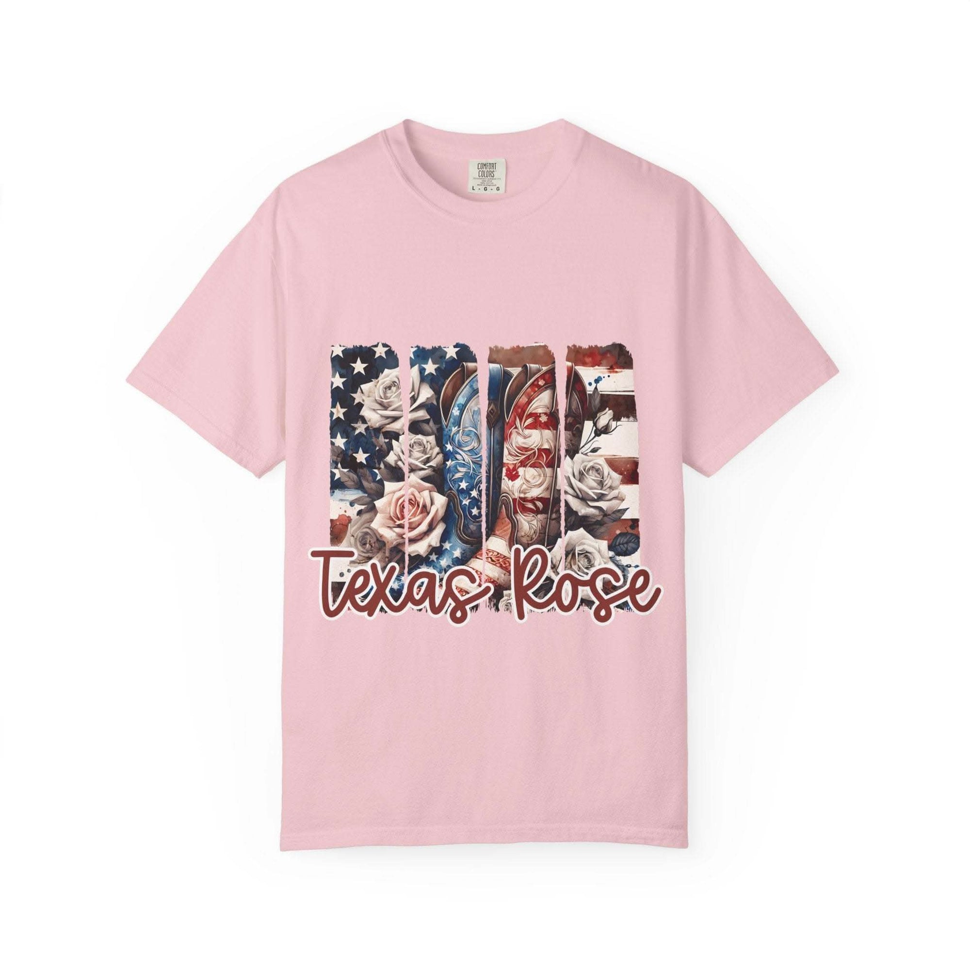 Texas Rose T-Shirt soft faded cotton with relaxed fit and wild rose design