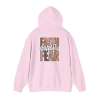 Faith Over Fear Hoodie with Walk by Faith design on cozy Christian sweatshirt