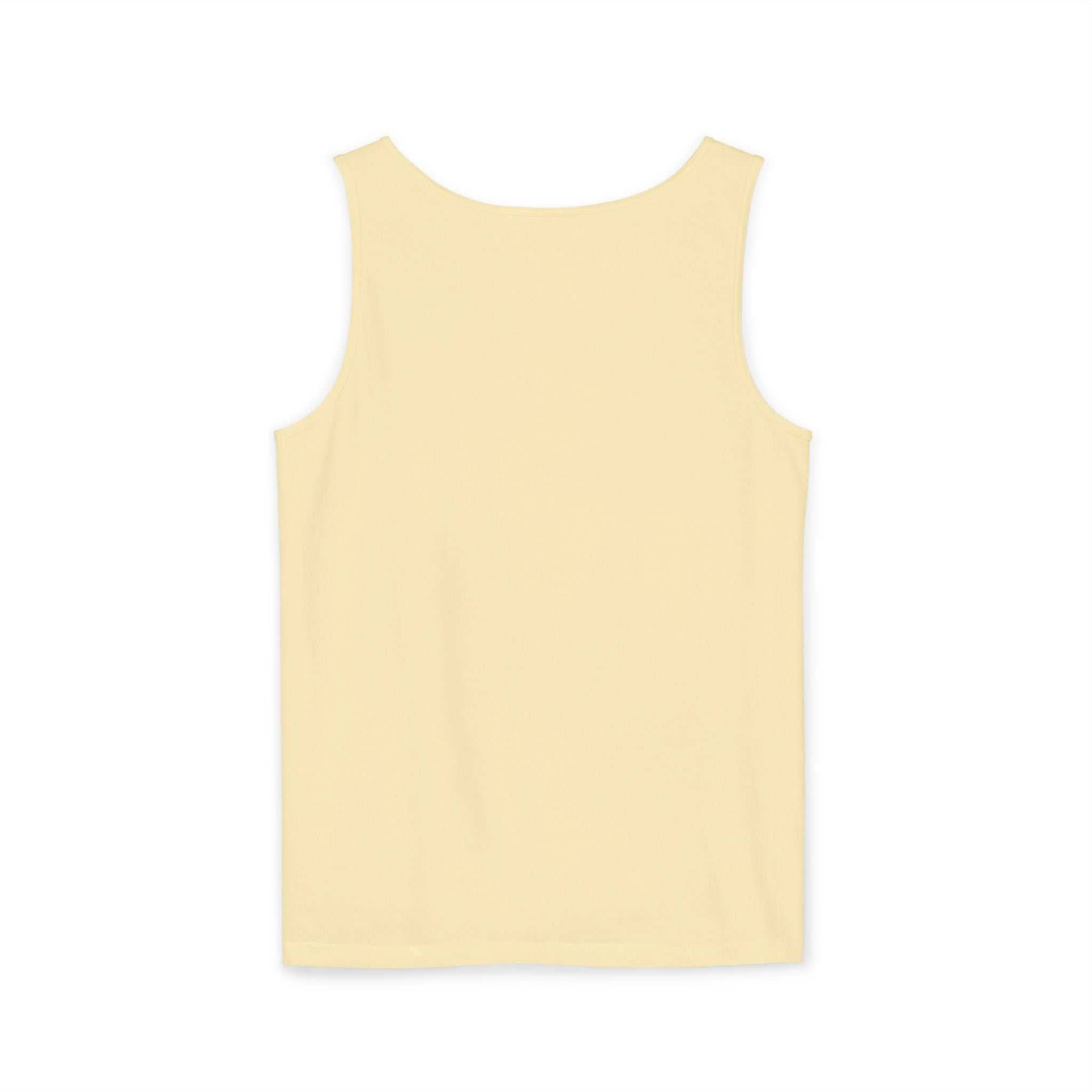 Cream-colored casual tank top with no side seams and soft fabric texture