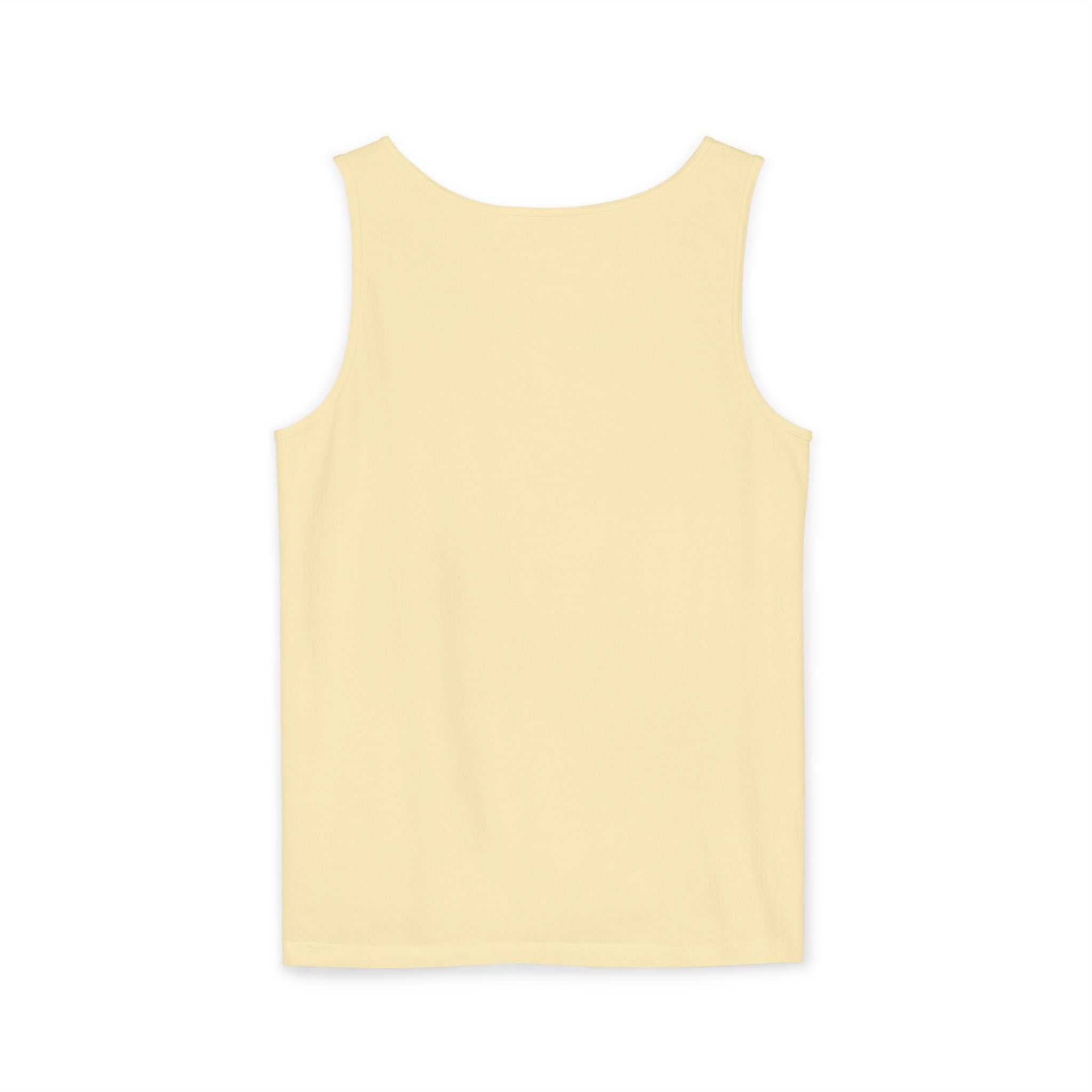Cream-colored casual tank top with no side seams and soft fabric texture