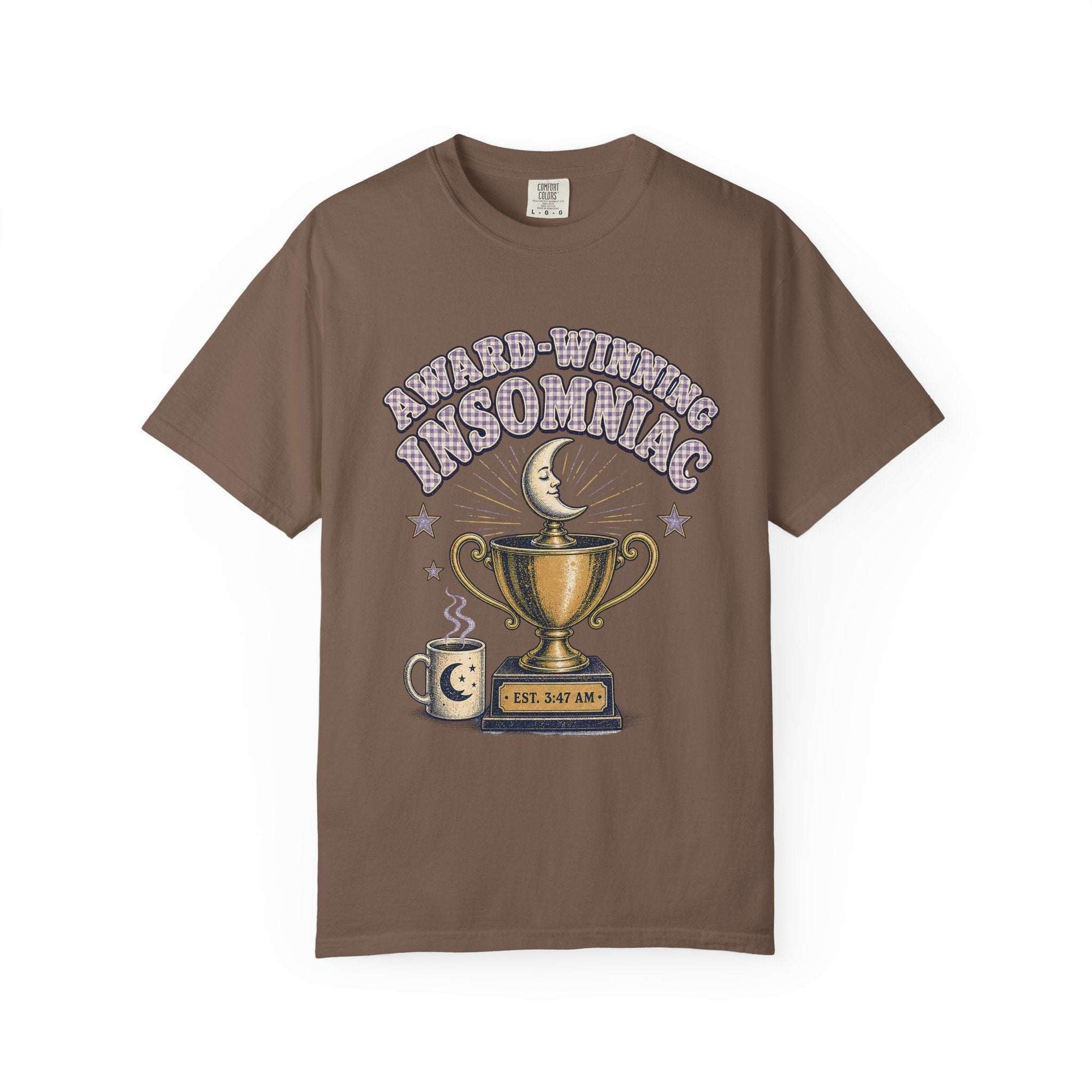 Award-Winning Insomniac T-Shirt – Funny Night Owl Coffee Tee