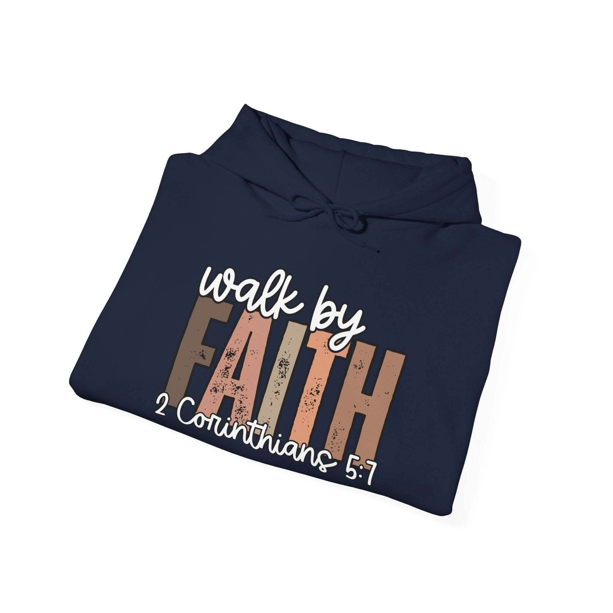 Faith Over Fear Hoodie with Walk by Faith inspirational Christian design, cozy and soft sweatshirt