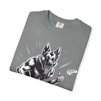 Heavy Metal German Shepherd graphic on heavyweight garment-dyed cotton t-shirt with relaxed fit