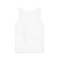 White 100% cotton tank top with "Am I The Drama" design, casual and trendy summer wear.