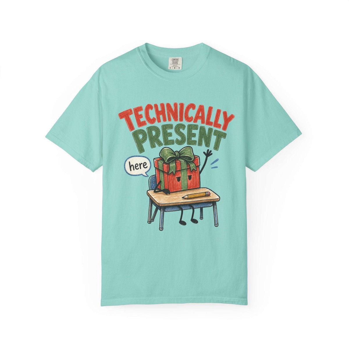 Technically Present Holiday T-Shirt — Funny Christmas Gift Box Graphic Tee