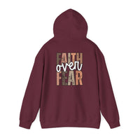 Faith Over Fear Hoodie with Walk by Faith inspirational Christian design