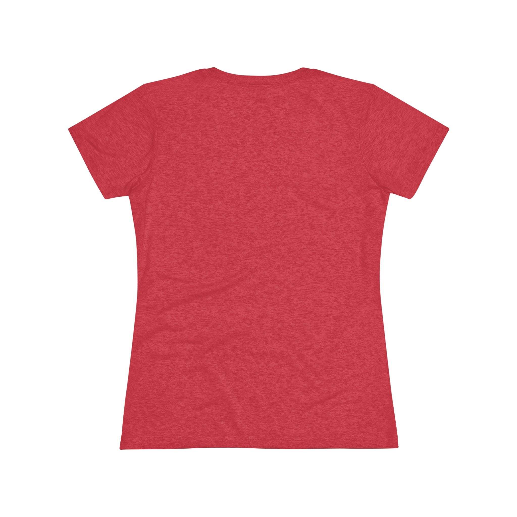 Women T-shirt with festive Mimi Claus design and Santa hat in soft triblend fabric for Christmas holiday