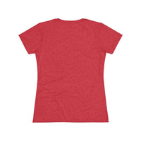 Women T-shirt with festive Mimi Claus design and Santa hat in soft triblend fabric for Christmas holiday