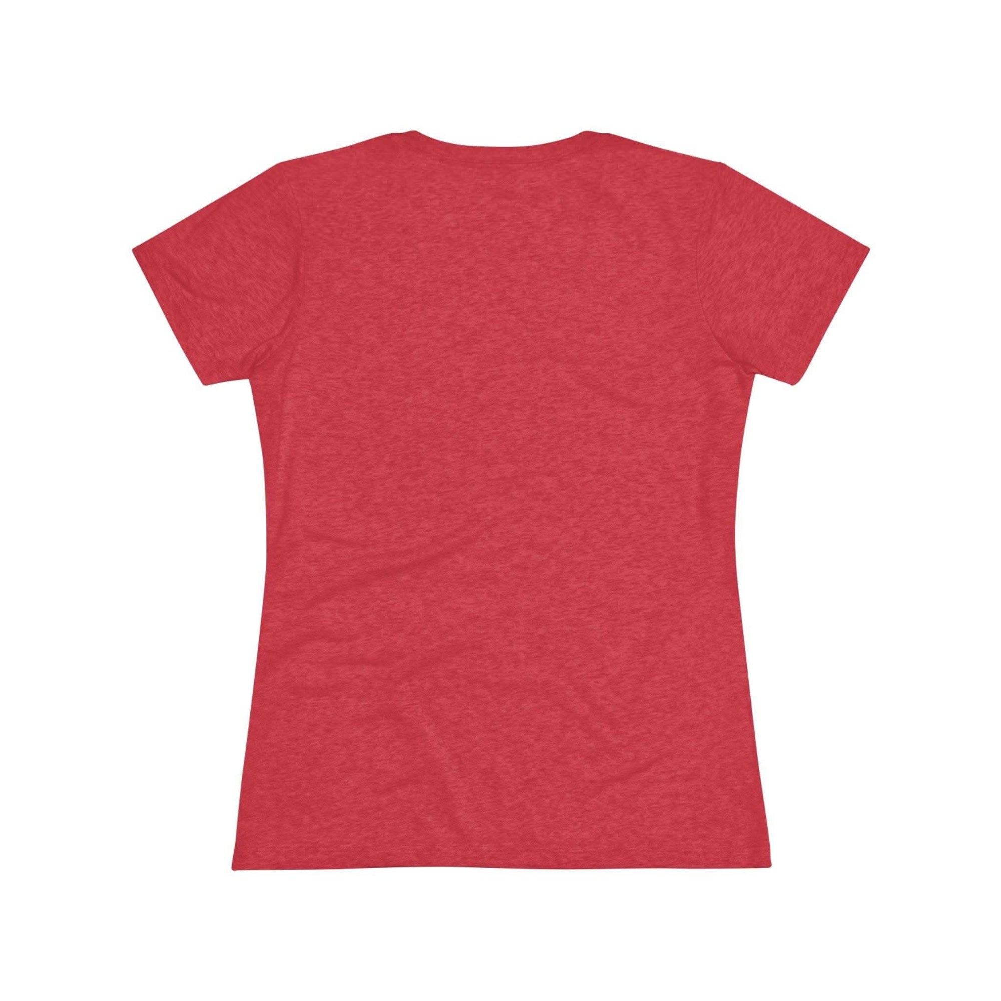 Women T-shirt with festive Mimi Claus design and Santa hat in soft triblend fabric for Christmas holiday