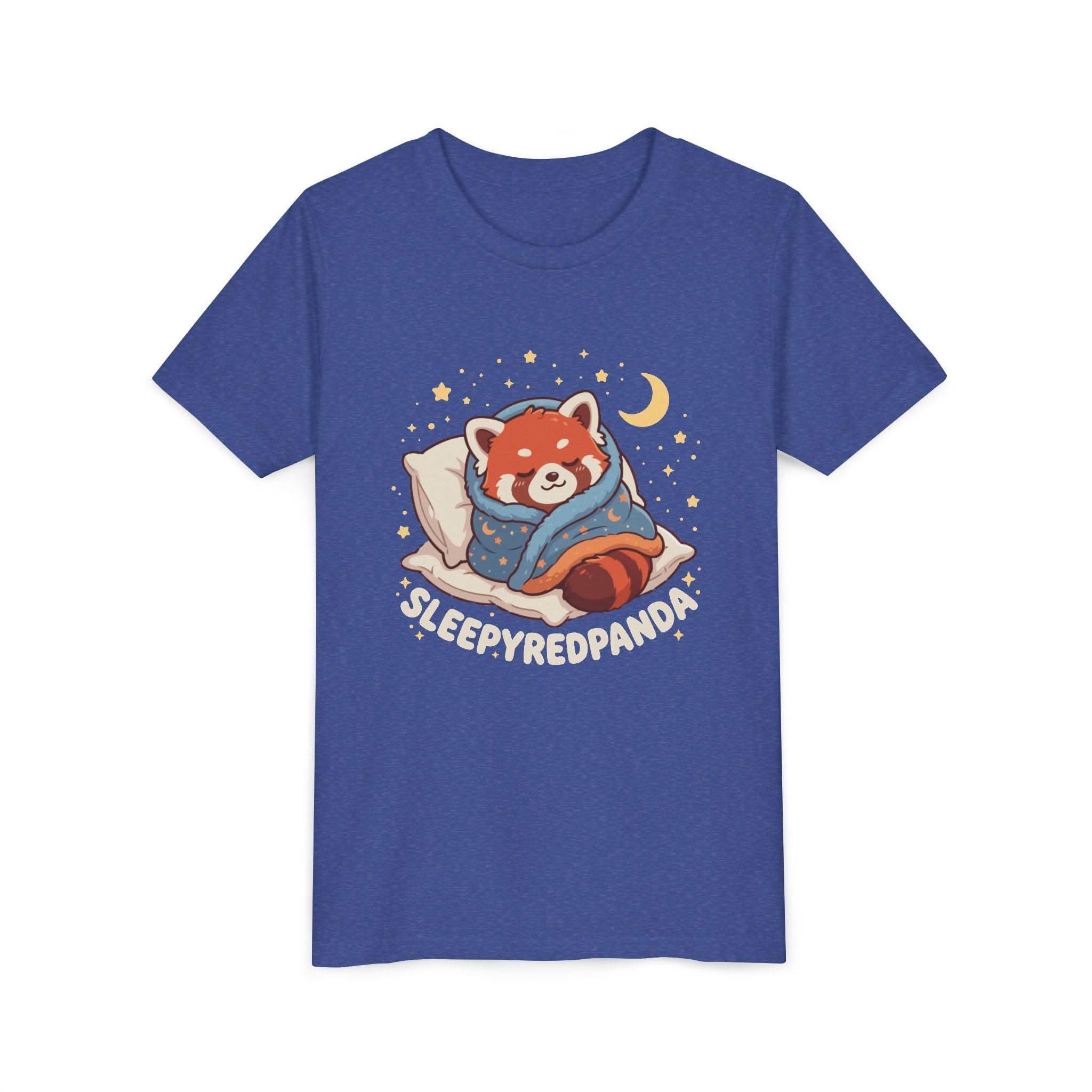Sleepy Red Panda Youth Tee | cute sleeping red panda, moon pillow, kids shirt