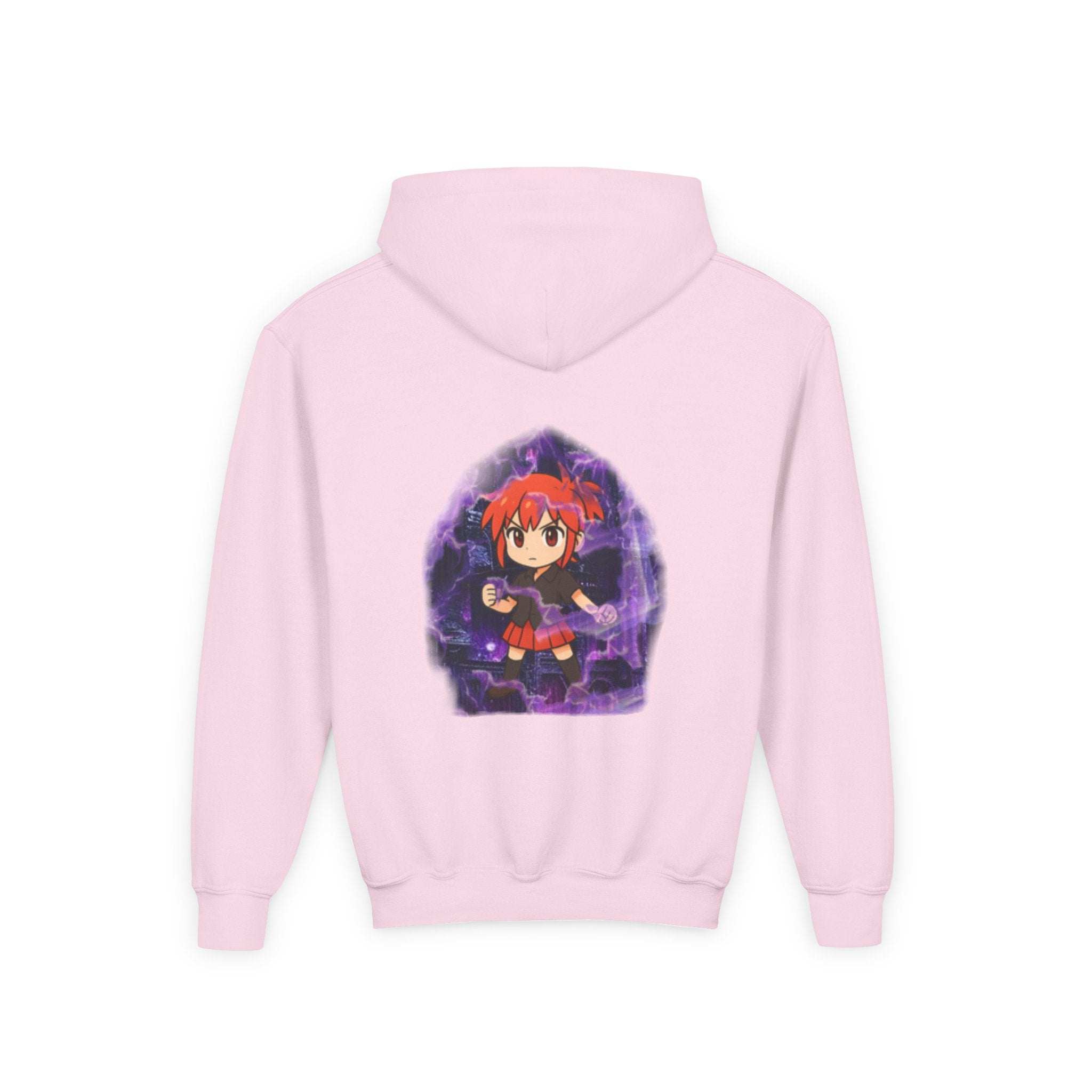 Anime Purple Power Girl Youth Hoodie Sweatshirt