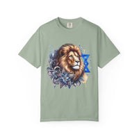 Lion of Judah T-Shirt with bold Jewish pride graphic on garment-dyed cotton tee