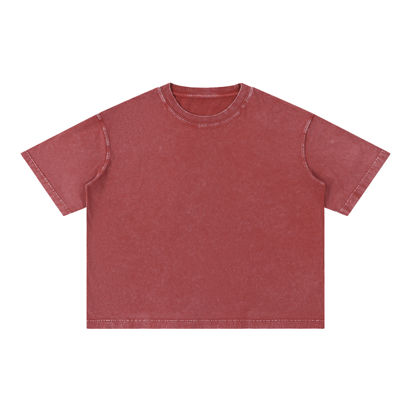 Mineral Wash Boxy Cotton T-Shirt | Oversized Drop Shoulder Crop Tee