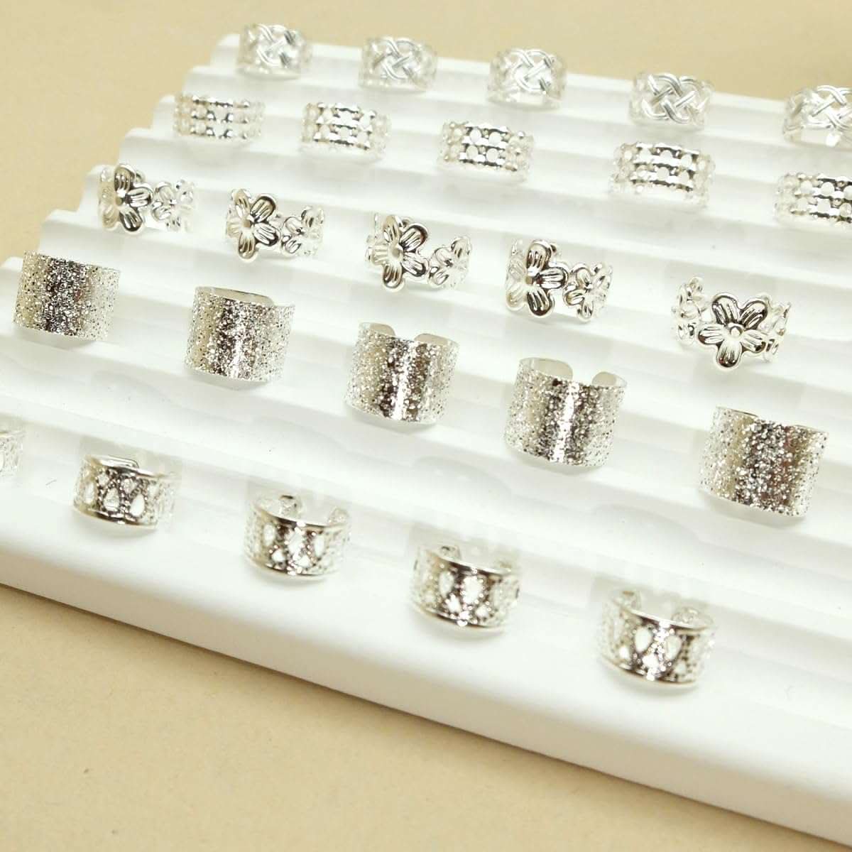 100pcs adjustable silver braid charms for hair styling and decoration
