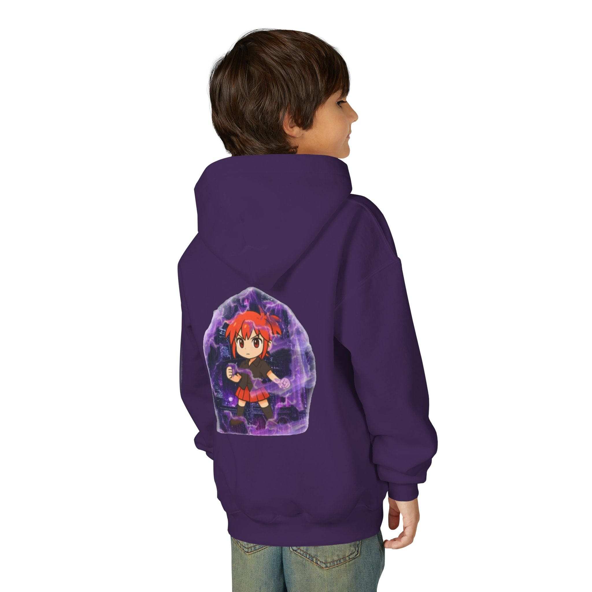 Anime Purple Power Girl Youth Hoodie Sweatshirt