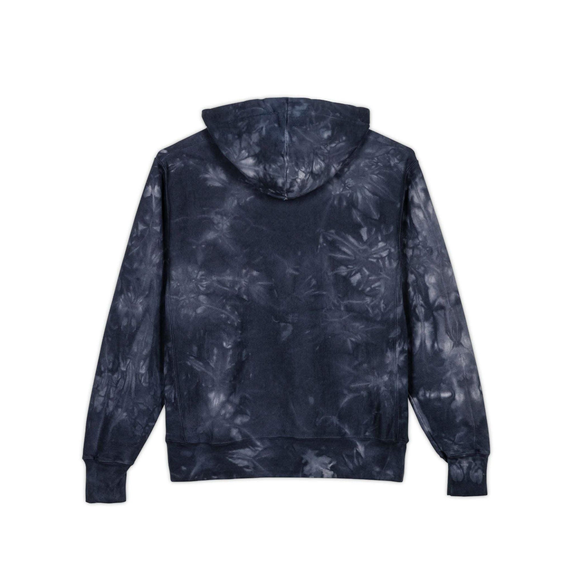 Mulled Berry tie-dye hoodie with 'Good Vibes Only' embroidery by Printify, casual and cozy design.
