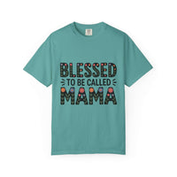Floral Blessed To Be Called Mama T-Shirt with vintage wash and floral lettering celebrating motherhood