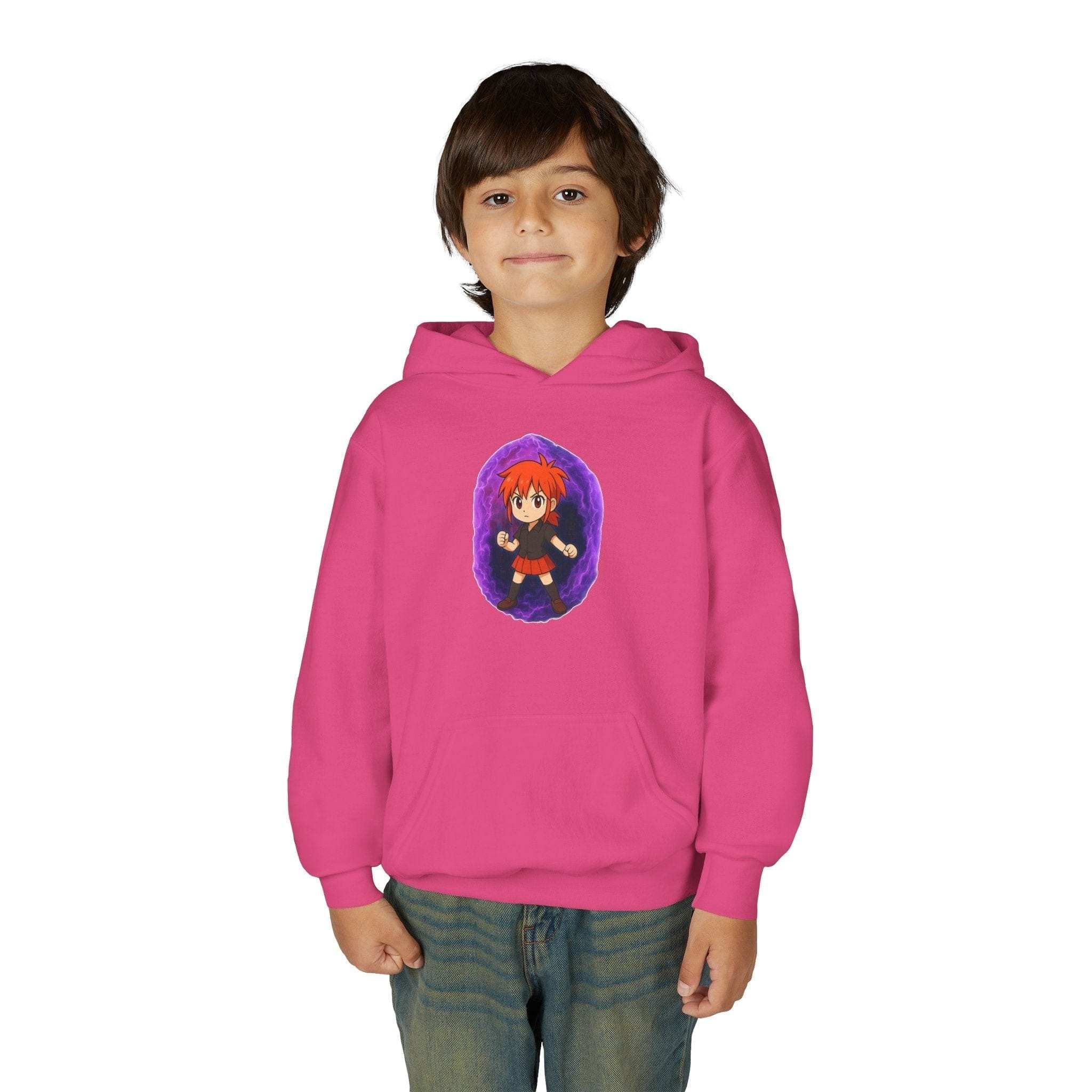 Anime Purple Power Girl Youth Hoodie Sweatshirt