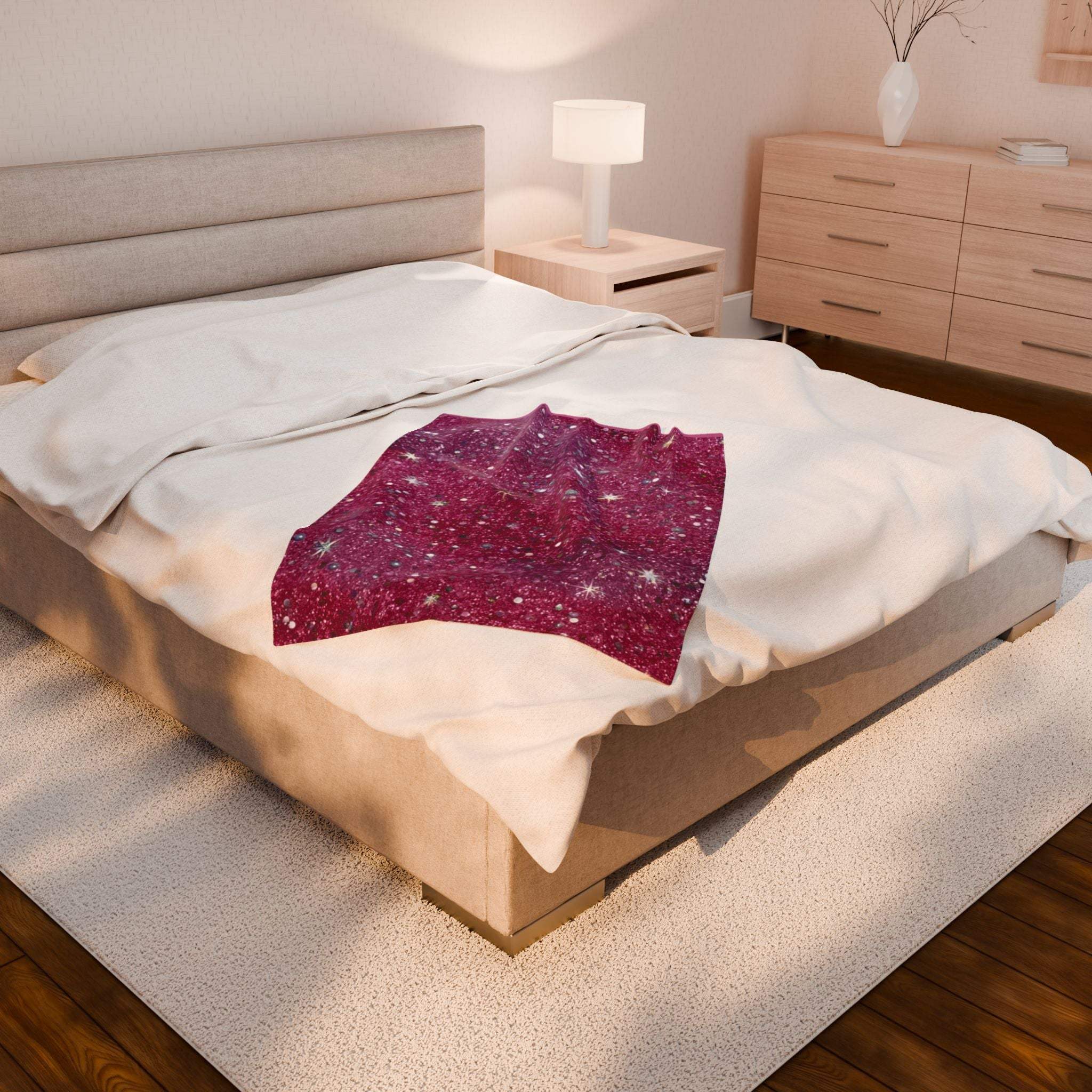 Plush Blanket - Starry Pink Design
