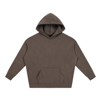 oversize fleeced hoodie heavyweight unisex streetwear pullover sweatshirt in black with drop shoulders and adjustable hood