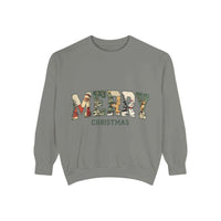 Vintage Varsity Merry Christmas sweatshirt with cozy holiday design and soft fabric