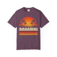 Bahamas Retro Sunset T-shirt | Palm Tree Beach Vacation Tee