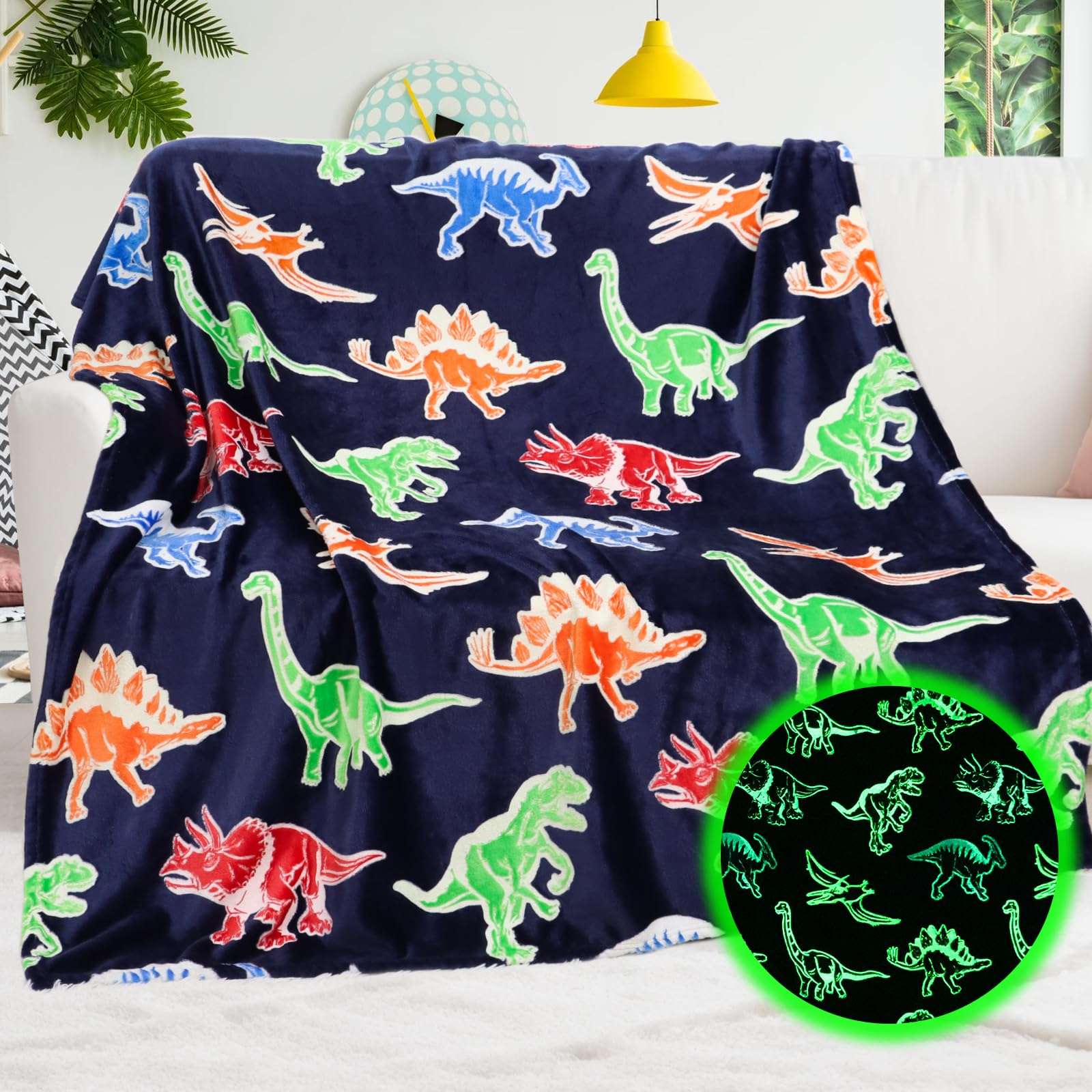 Glowing Dino Night Blanket