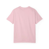 Unisex garment-dyed black Christmas t-shirt with 'Holly Jolly Christmas Club' design by Printify