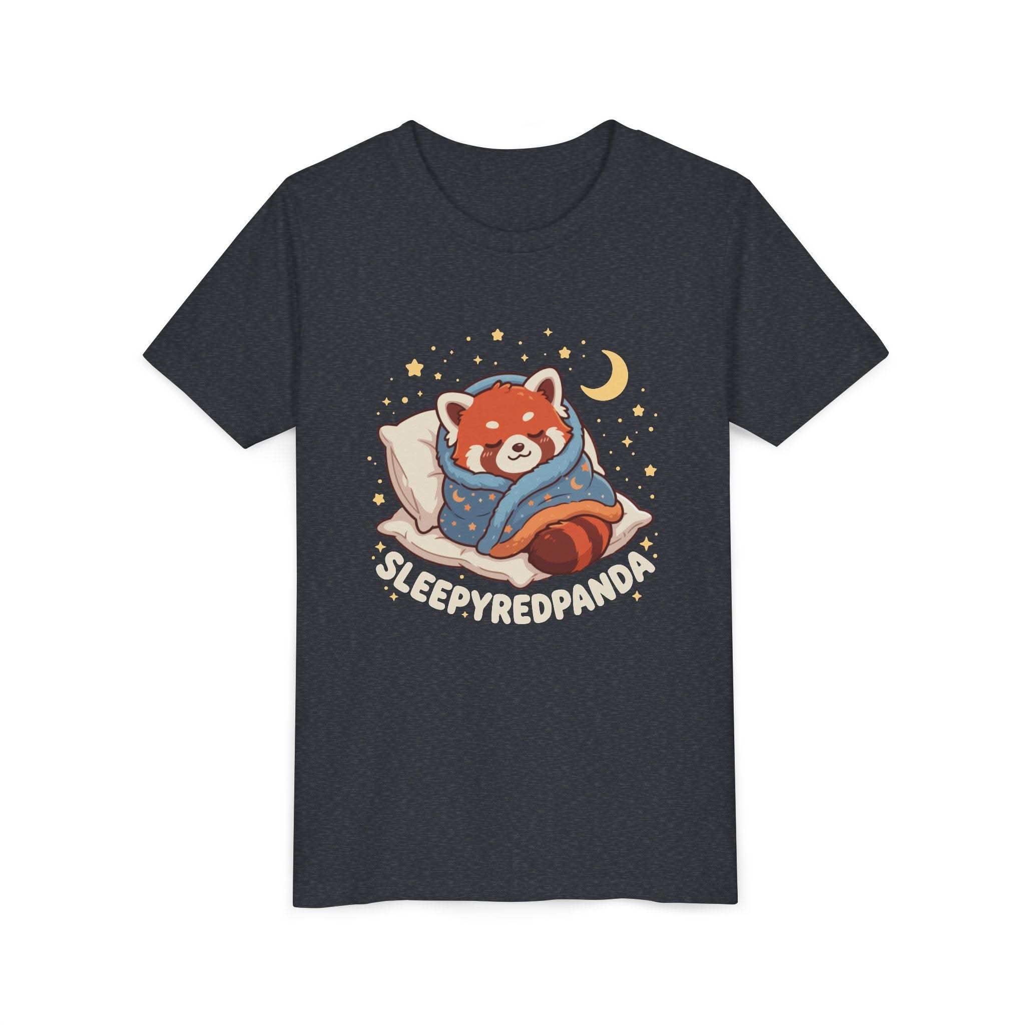 Sleepy Red Panda Youth Tee | cute sleeping red panda, moon pillow, kids shirt