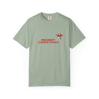 Black unisex Anime Christmas Santa T-shirt featuring festive graphics, perfect for holiday celebrations.
