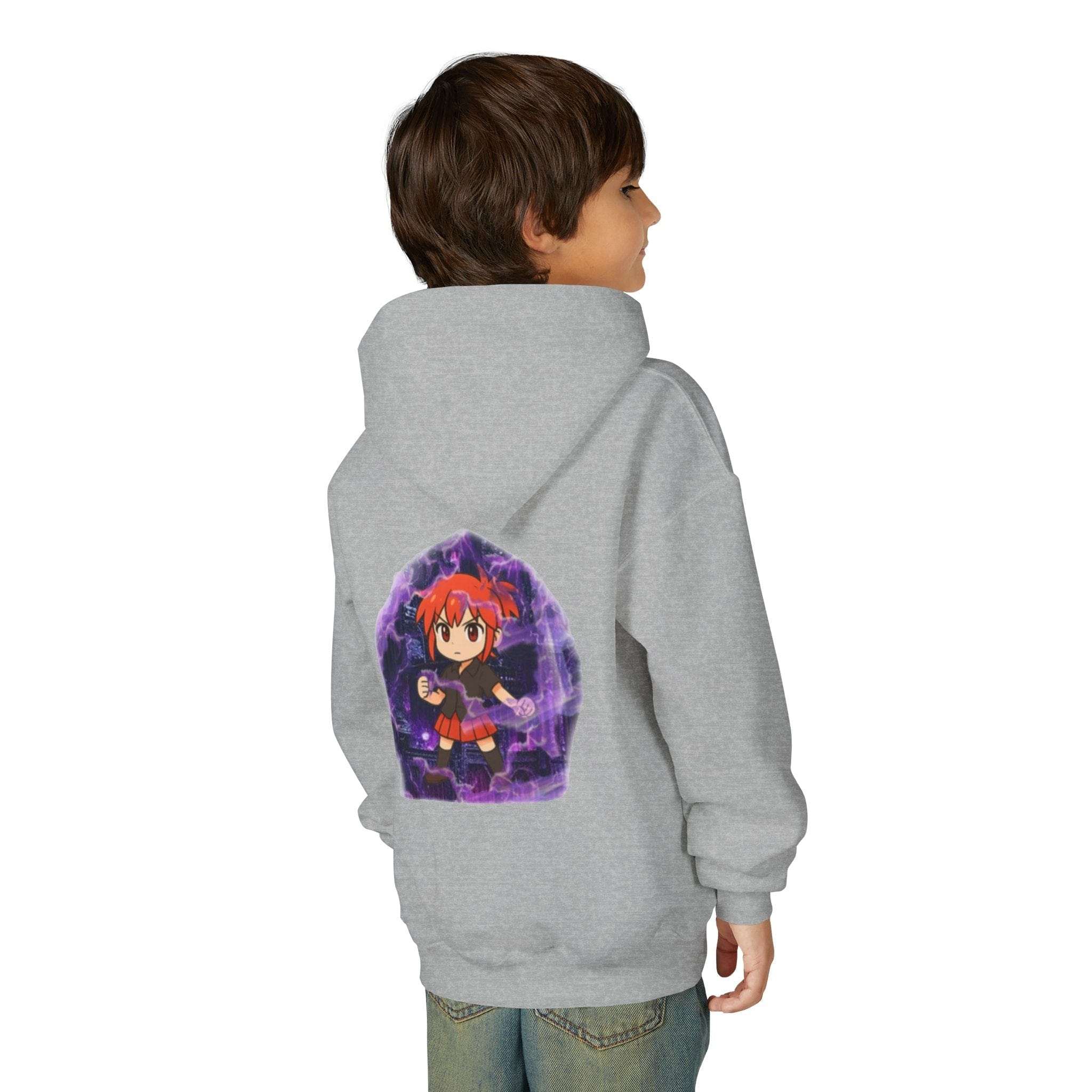 Anime Purple Power Girl Youth Hoodie Sweatshirt