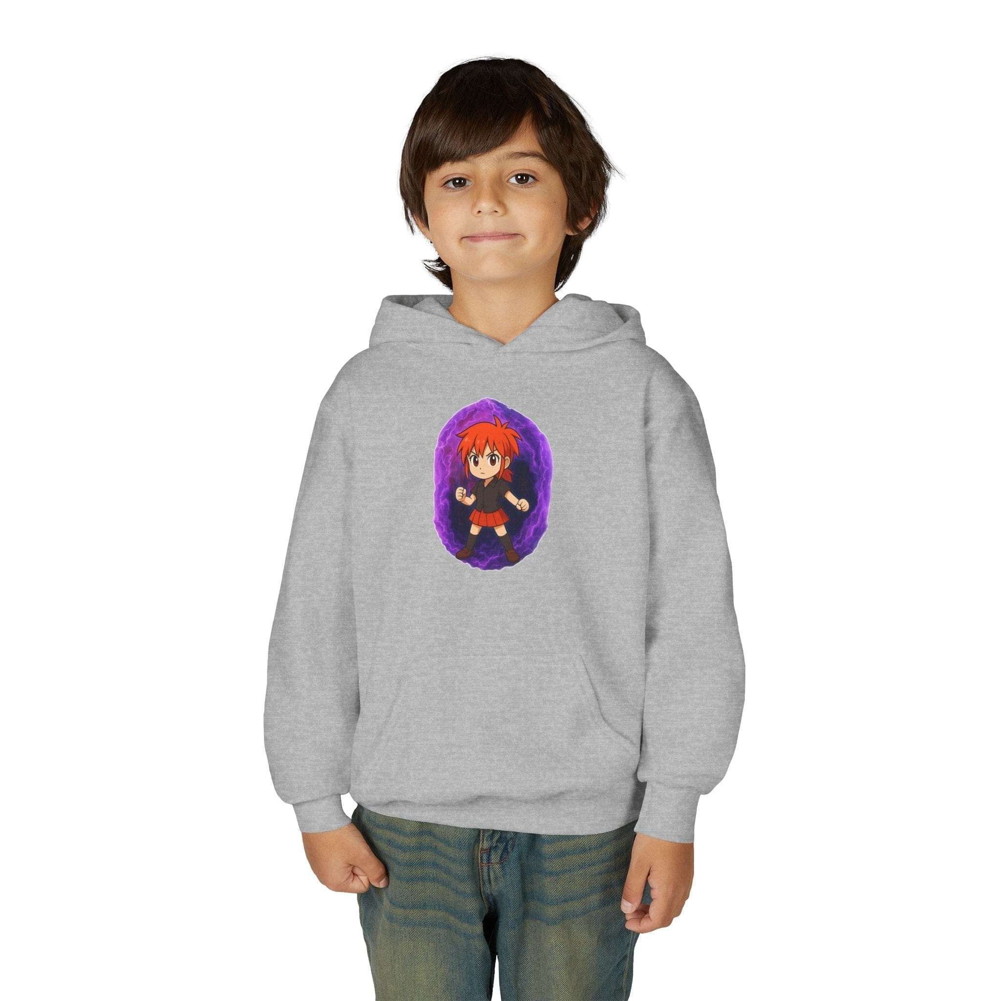 Anime Purple Power Girl Youth Hoodie Sweatshirt