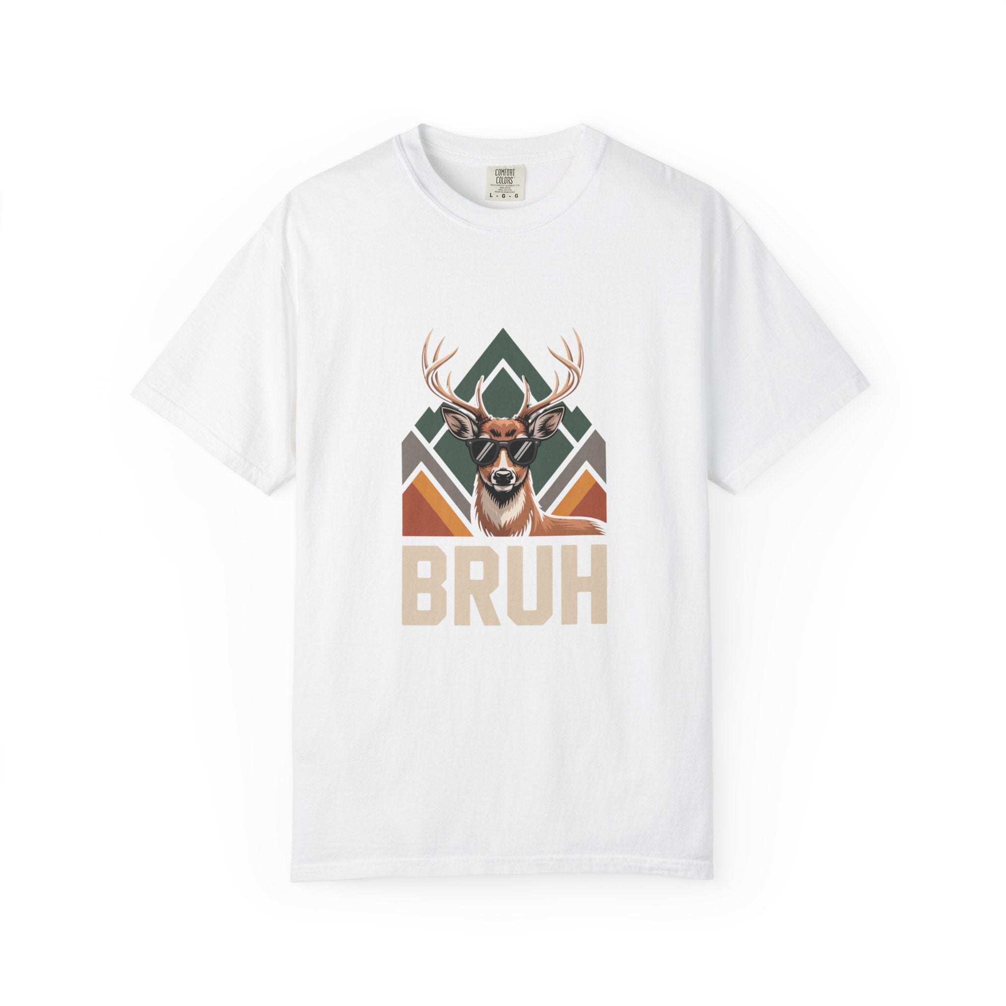 Bruh Deer T-Shirt with funny deer graphic on soft, heavyweight cotton tee
