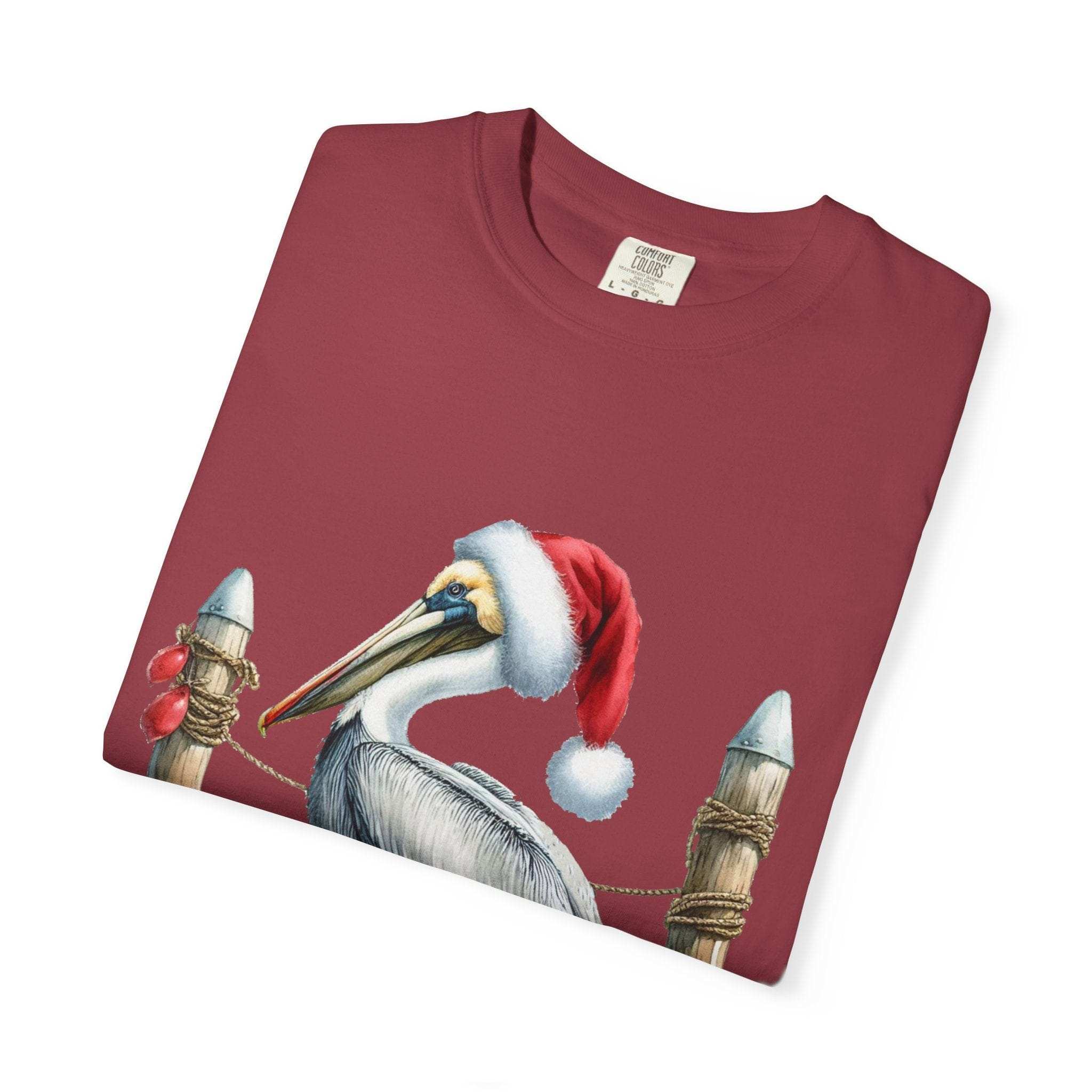 Christmas Pelican Santa T-Shirt - Festive Beach Holiday Tee