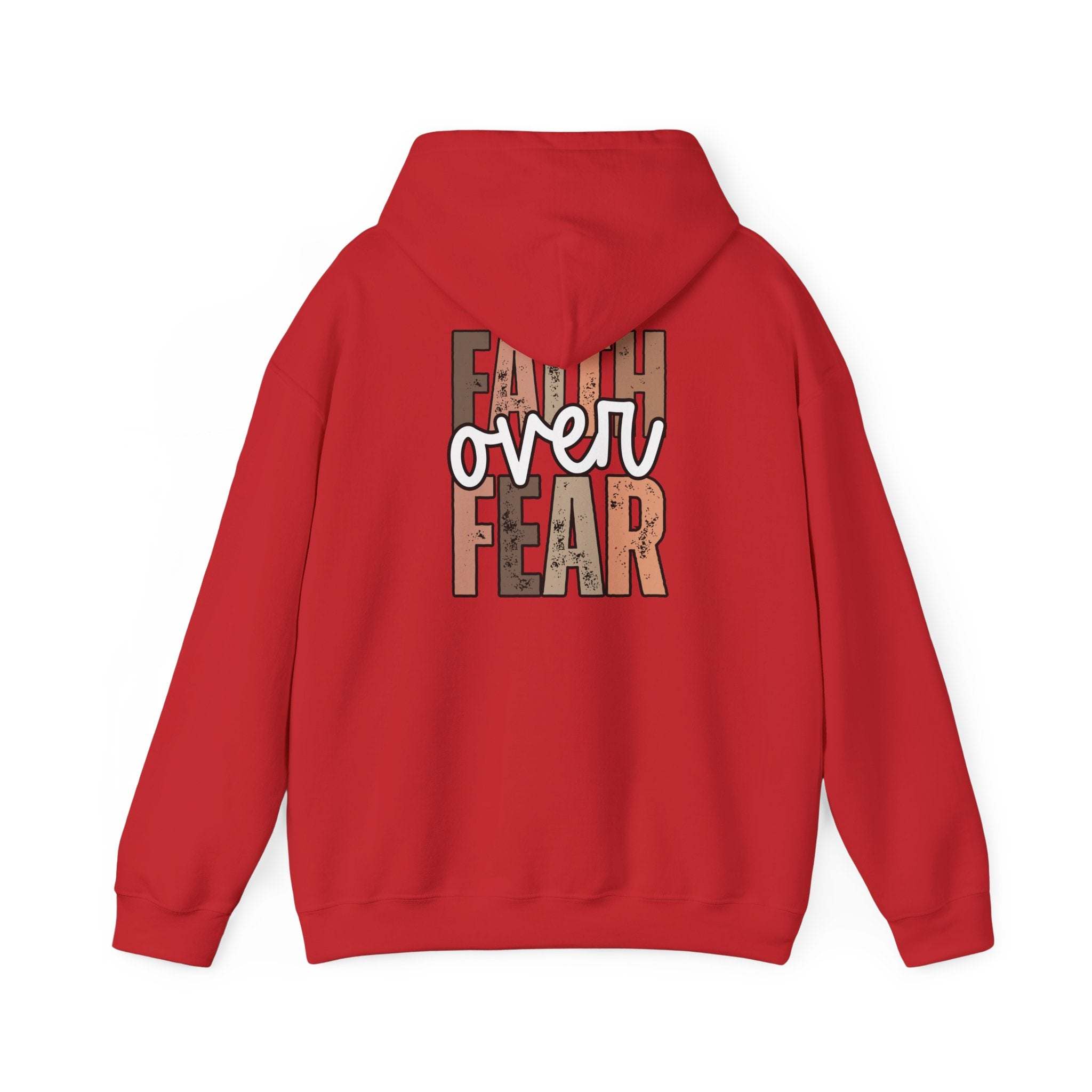 Faith Over Fear Hoodie with Walk by Faith design, cozy Christian sweatshirt
