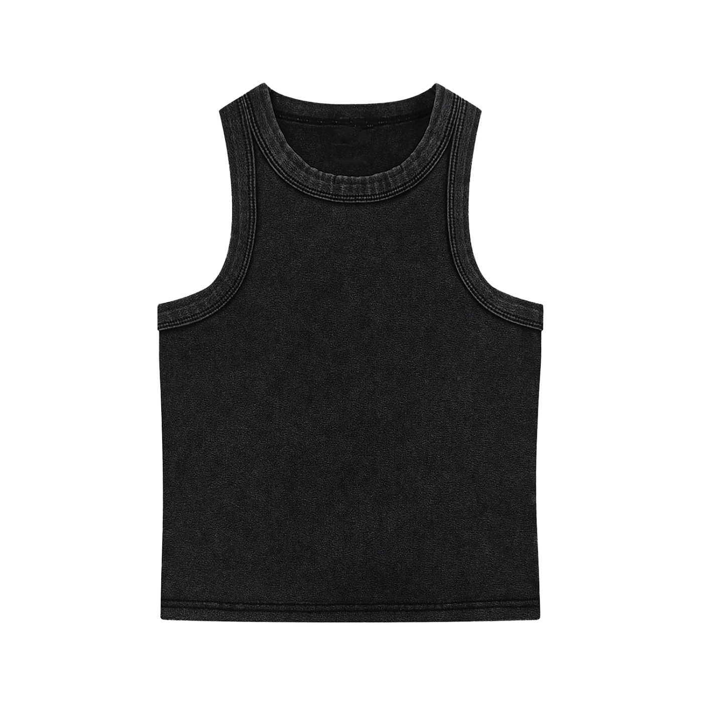 Women’s snow washed tank top, sleeveless bodycon cotton blend crop top