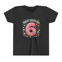 Sweet Sassy and 6 Youth Tee | Donut Number Six Birthday Shirt