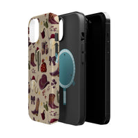 Cowboy Christmas Design phone case with festive western holiday graphics