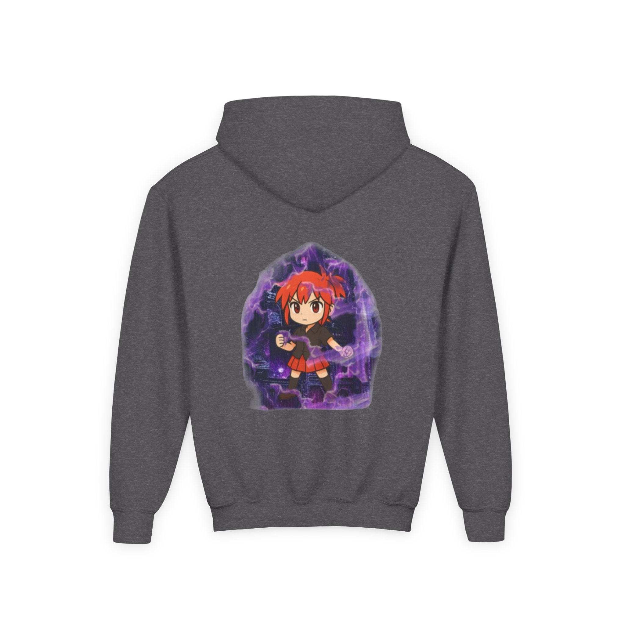 Anime Purple Power Girl Youth Hoodie Sweatshirt