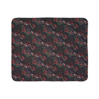 Gothmas Black Roses & Daggers fleece sherpa blanket with black roses and dagger pattern, plush and cozy design
