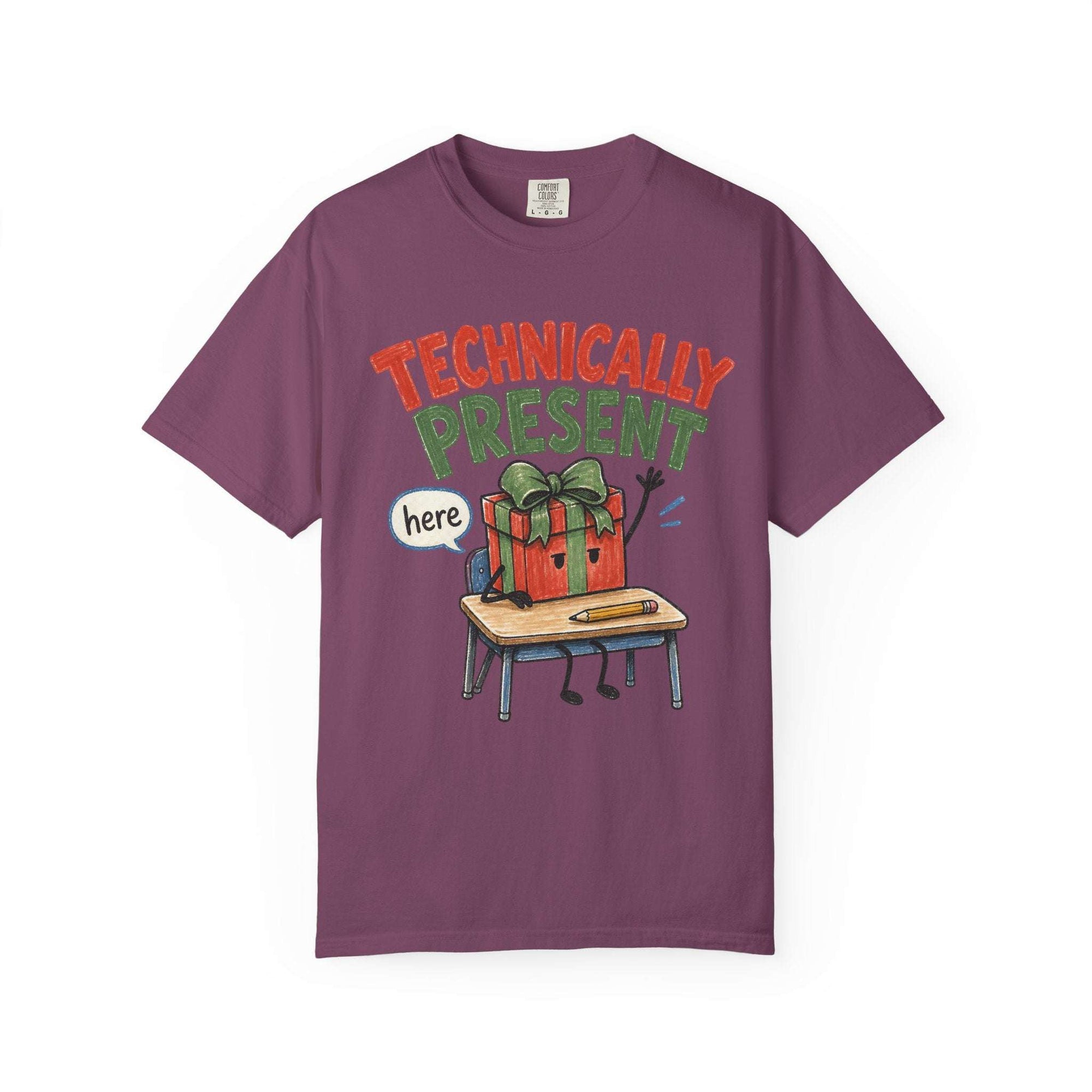 Technically Present Holiday T-Shirt — Funny Christmas Gift Box Graphic Tee