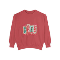 Pepper garment-dyed sweatshirt for preppy SPED teachers, featuring a festive Christmas design by Printify