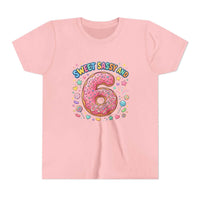 Sweet Sassy and 6 Youth Tee | Donut Number Six Birthday Shirt