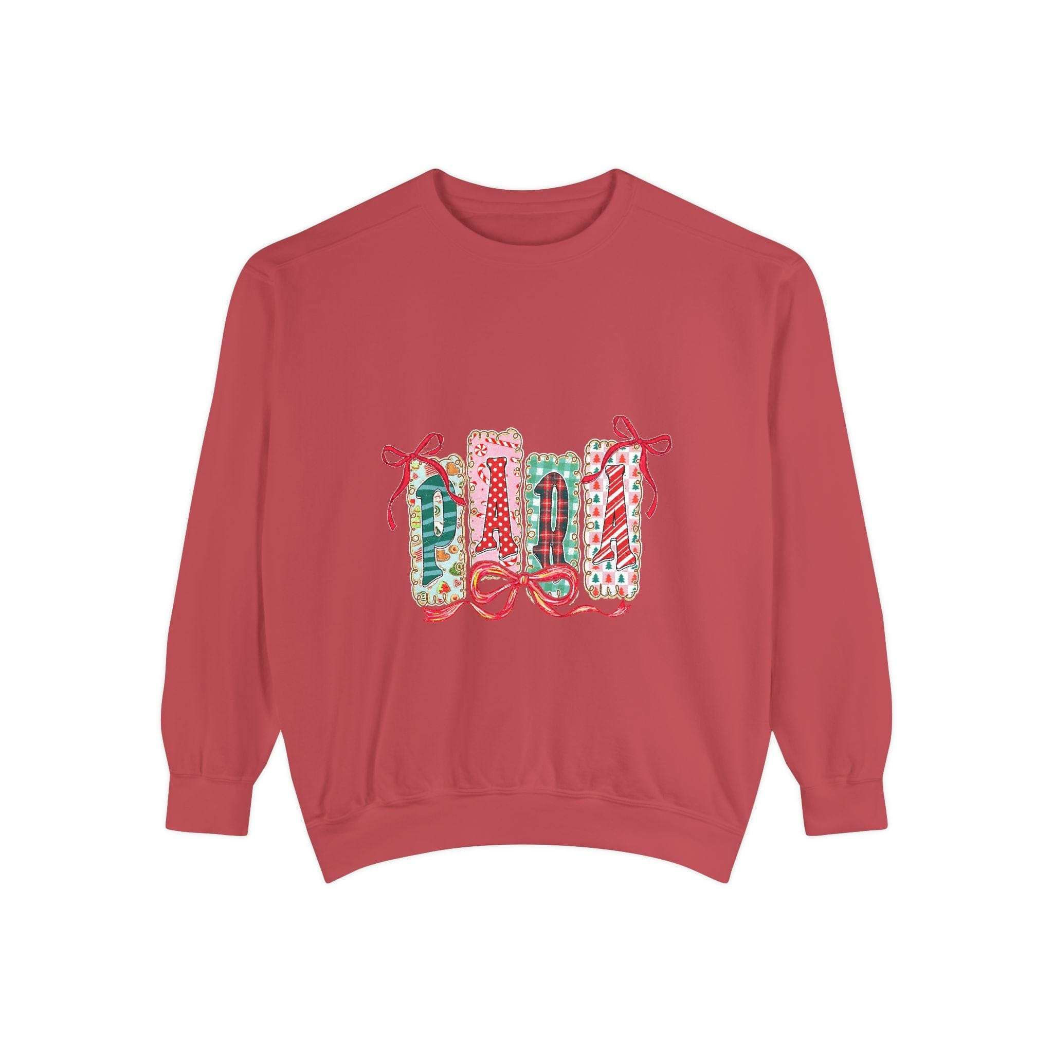 Cozy preppy Christmas sweatshirt in butter color, featuring festive design, perfect holiday gift for educators.